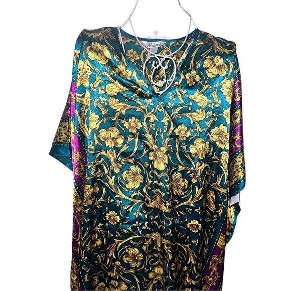 NEW WITH TAGS VINTAGE 90's boho WINLAR kaftan long maxi dress casual one size fi - Picture 3 of 14